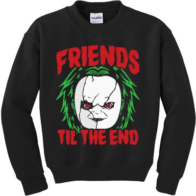 Friends Till The End Lazy Halloween Costume Horror Movie Kids Sweatshirt