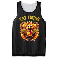 Funny Thanksgiving Turkey Eat Tacos Mexican Thanksgiving Fun Mesh Reversible Basketball Jersey Tank