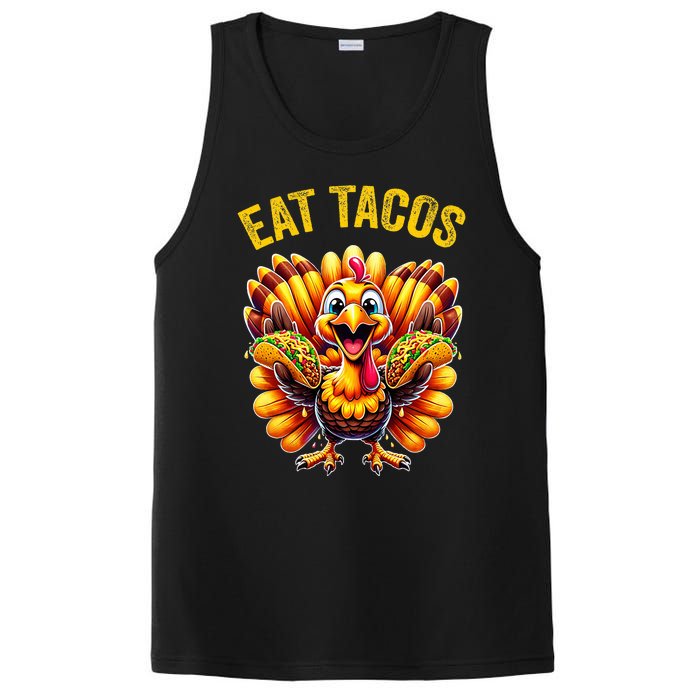 Funny Thanksgiving Turkey Eat Tacos Mexican Thanksgiving Fun PosiCharge Competitor Tank