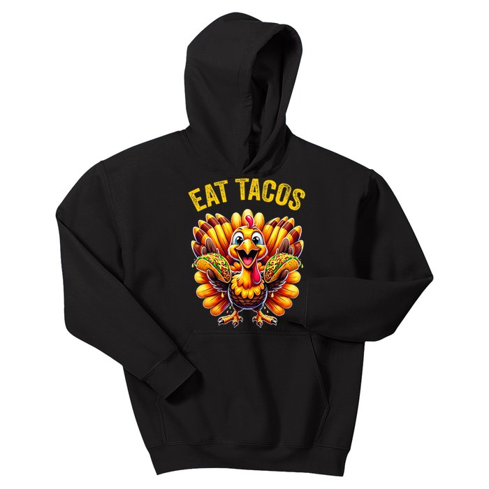 Funny Thanksgiving Turkey Eat Tacos Mexican Thanksgiving Fun Kids Hoodie