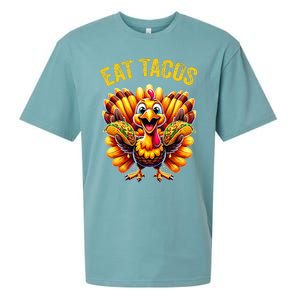 Funny Thanksgiving Turkey Eat Tacos Mexican Thanksgiving Fun Sueded Cloud Jersey T-Shirt