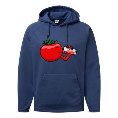 Funny Tomato Tomato Juice Vegetables Performance Fleece Hoodie