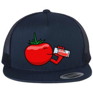 Funny Tomato Tomato Juice Vegetables Flat Bill Trucker Hat