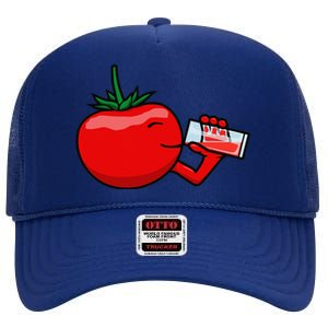 Funny Tomato Tomato Juice Vegetables High Crown Mesh Back Trucker Hat