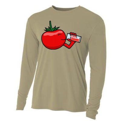 Funny Tomato Tomato Juice Vegetables Cooling Performance Long Sleeve Crew