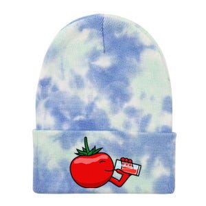 Funny Tomato Tomato Juice Vegetables Tie Dye 12in Knit Beanie