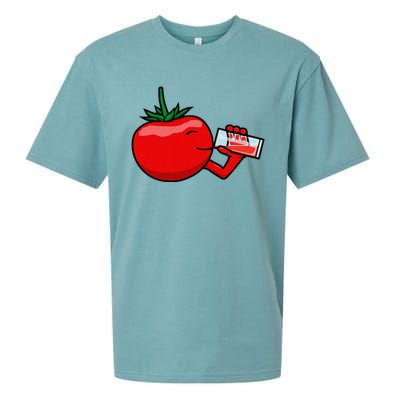 Funny Tomato Tomato Juice Vegetables Sueded Cloud Jersey T-Shirt