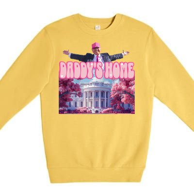 Funny Trump Take America Back DaddyS Home Trump Pink 2024 Premium Crewneck Sweatshirt