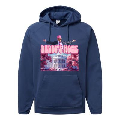 Funny Trump Take America Back DaddyS Home Trump Pink 2024 Performance Fleece Hoodie