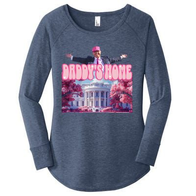 Funny Trump Take America Back DaddyS Home Trump Pink 2024 Women's Perfect Tri Tunic Long Sleeve Shirt