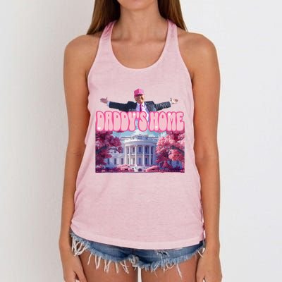 Funny Trump Take America Back DaddyS Home Trump Pink 2024 Women's Knotted Racerback Tank