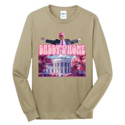 Funny Trump Take America Back DaddyS Home Trump Pink 2024 Tall Long Sleeve T-Shirt