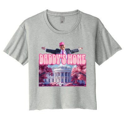 Funny Trump Take America Back DaddyS Home Trump Pink 2024 Women's Crop Top Tee