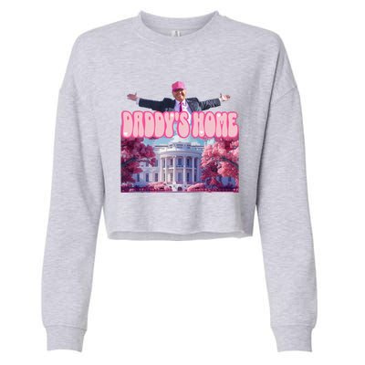 Funny Trump Take America Back DaddyS Home Trump Pink 2024 Cropped Pullover Crew