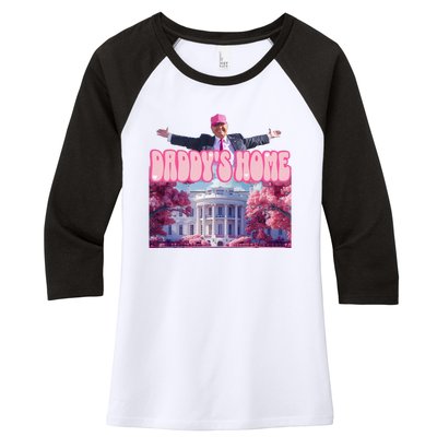 Funny Trump Take America Back DaddyS Home Trump Pink 2024 Women's Tri-Blend 3/4-Sleeve Raglan Shirt