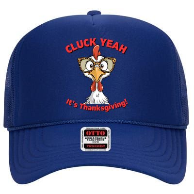 Funny Thanksgiving Turkey Humor Leopard Print Glasses Style Gift High Crown Mesh Back Trucker Hat