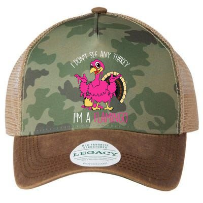 Funny Thanksgiving Turkey Pink Flamingo Pun Legacy Tie Dye Trucker Hat