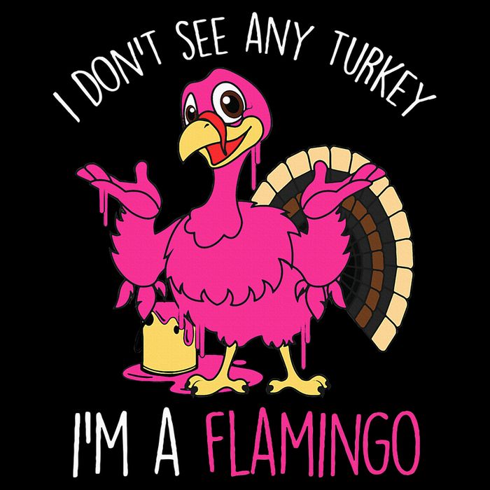 Funny Thanksgiving Turkey Pink Flamingo Pun Sustainable Bucket Hat