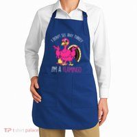 Funny Thanksgiving Turkey Pink Flamingo Pun Apron