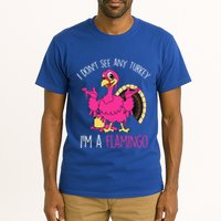 Funny Thanksgiving Turkey Pink Flamingo Pun Tall T-Shirt