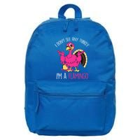 Funny Thanksgiving Turkey Pink Flamingo Pun 16 in Basic Backpack