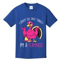 Funny Thanksgiving Turkey Pink Flamingo Pun Kids T-Shirt