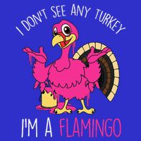Funny Thanksgiving Turkey Pink Flamingo Pun Kids T-Shirt