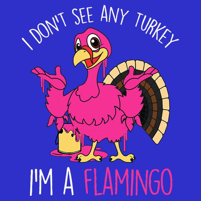 Funny Thanksgiving Turkey Pink Flamingo Pun Kids T-Shirt