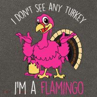 Funny Thanksgiving Turkey Pink Flamingo Pun Cotton Canvas Backpack