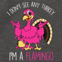 Funny Thanksgiving Turkey Pink Flamingo Pun Vector Backpack
