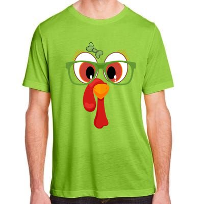 Funny Thanksgiving Turkey Face Sunglasses Brown Eyes Gift Adult ChromaSoft Performance T-Shirt