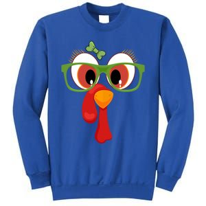 Funny Thanksgiving Turkey Face Sunglasses Brown Eyes Gift Sweatshirt