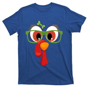 Funny Thanksgiving Turkey Face Sunglasses Brown Eyes Gift T-Shirt