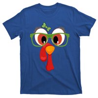 Funny Thanksgiving Turkey Face Sunglasses Brown Eyes Gift T-Shirt