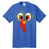 Funny Thanksgiving Turkey Face Sunglasses Brown Eyes Gift Tall T-Shirt