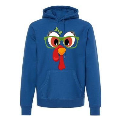 Funny Thanksgiving Turkey Face Sunglasses Brown Eyes Gift Premium Hoodie