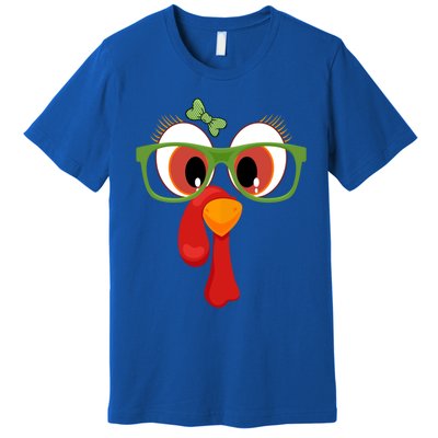 Funny Thanksgiving Turkey Face Sunglasses Brown Eyes Gift Premium T-Shirt