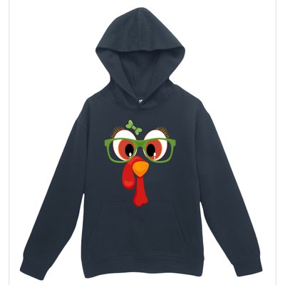 Funny Thanksgiving Turkey Face Sunglasses Brown Eyes Gift Urban Pullover Hoodie