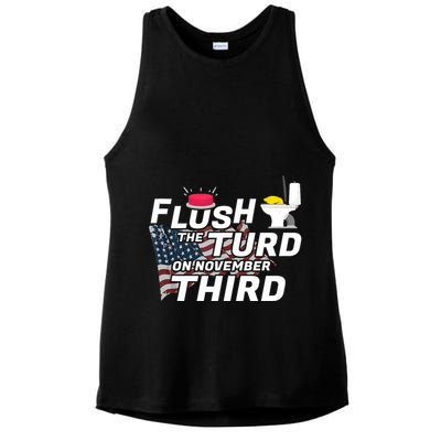 Flush The Turd On November Third Anti Trump Election Vote Ladies PosiCharge Tri-Blend Wicking Tank