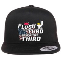 Flush The Turd On November Third Anti Trump Election Vote Flat Bill Trucker Hat