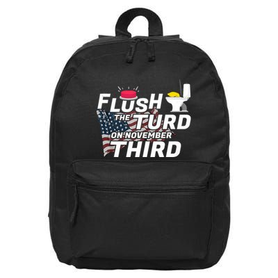 Flush The Turd On November Third Anti Trump Election Vote 16 in Basic Backpack