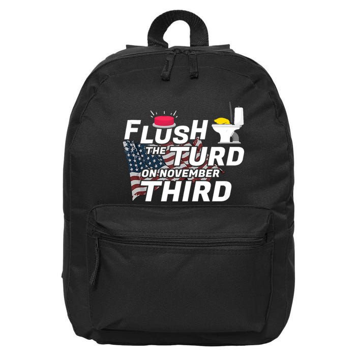Flush The Turd On November Third Anti Trump Election Vote 16 in Basic Backpack