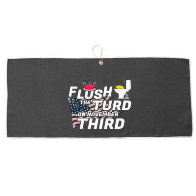 Flush The Turd On November Third Anti Trump Election Vote Large Microfiber Waffle Golf Towel