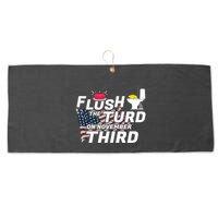 Flush The Turd On November Third Anti Trump Election Vote Large Microfiber Waffle Golf Towel