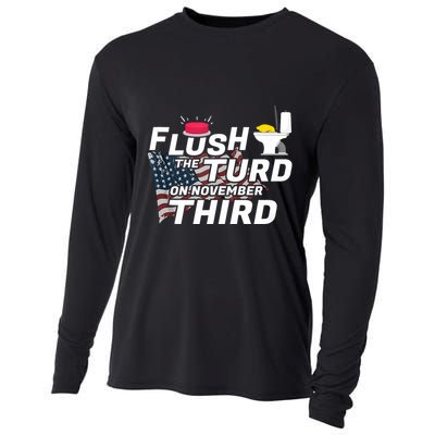 Flush The Turd On November Third Anti Trump Election Vote Cooling Performance Long Sleeve Crew