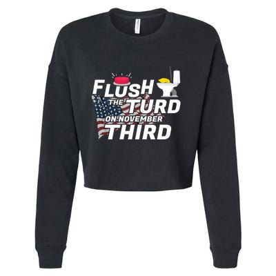 Flush The Turd On November Third Anti Trump Election Vote Cropped Pullover Crew