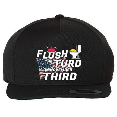Flush The Turd On November Third Anti Trump Election Vote Wool Snapback Cap