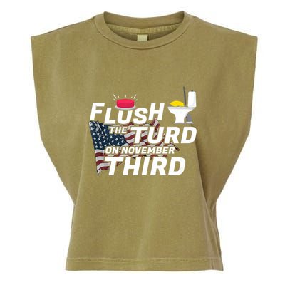 Flush The Turd On November Third Anti Trump Election Vote Garment-Dyed Women's Muscle Tee