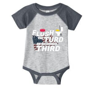 Flush The Turd On November Third Anti Trump Election Vote Infant Baby Jersey Bodysuit