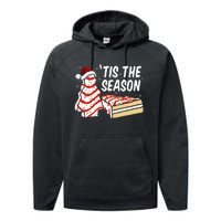 Funny Tis The Season Design Christmas Tree Cakes Debbie  Performance Fleece Hoodie